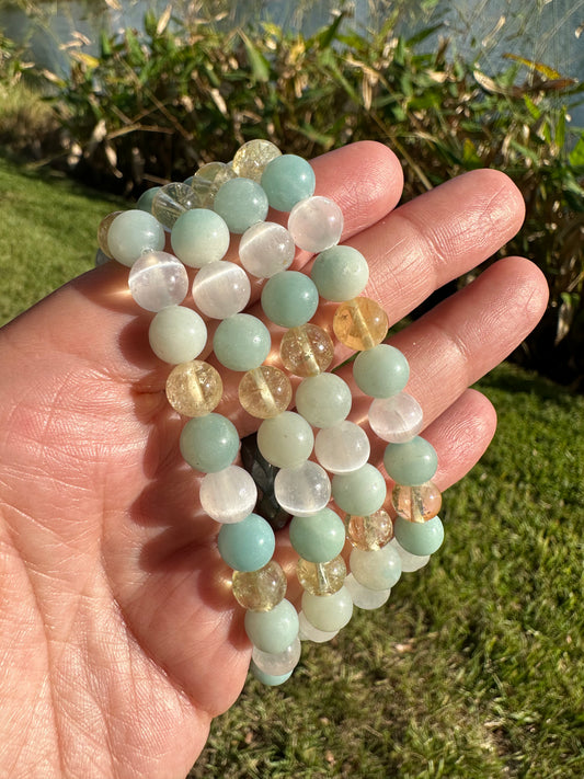 Citrine Amazonite And Selenite Bracelet