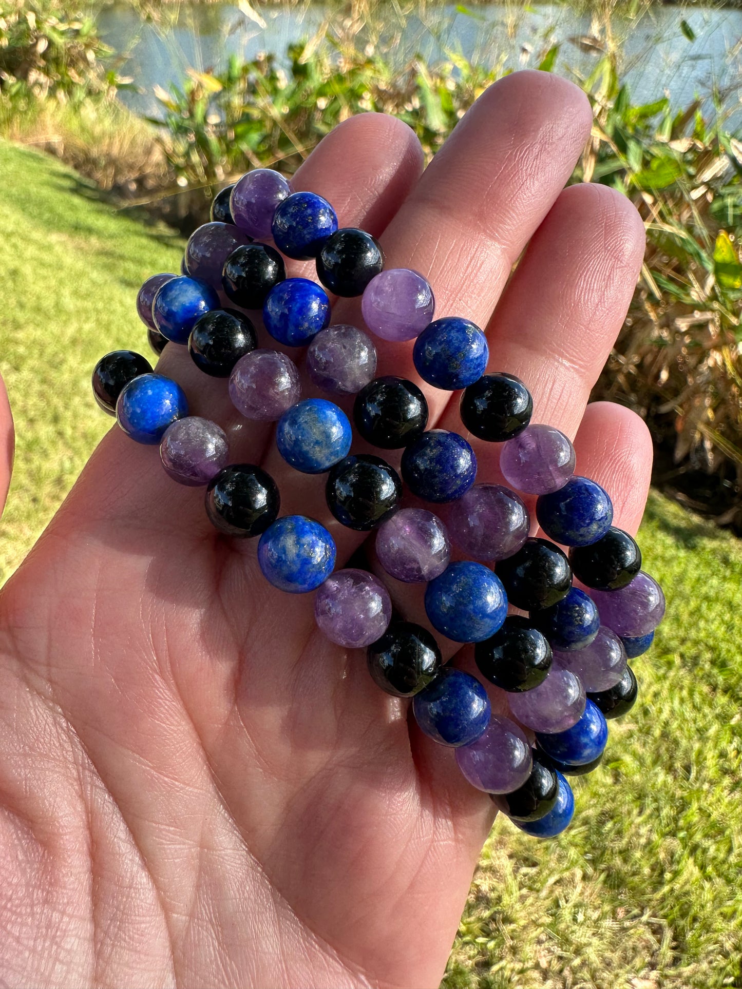 Amethyst, Black Tourmaline, Lapis