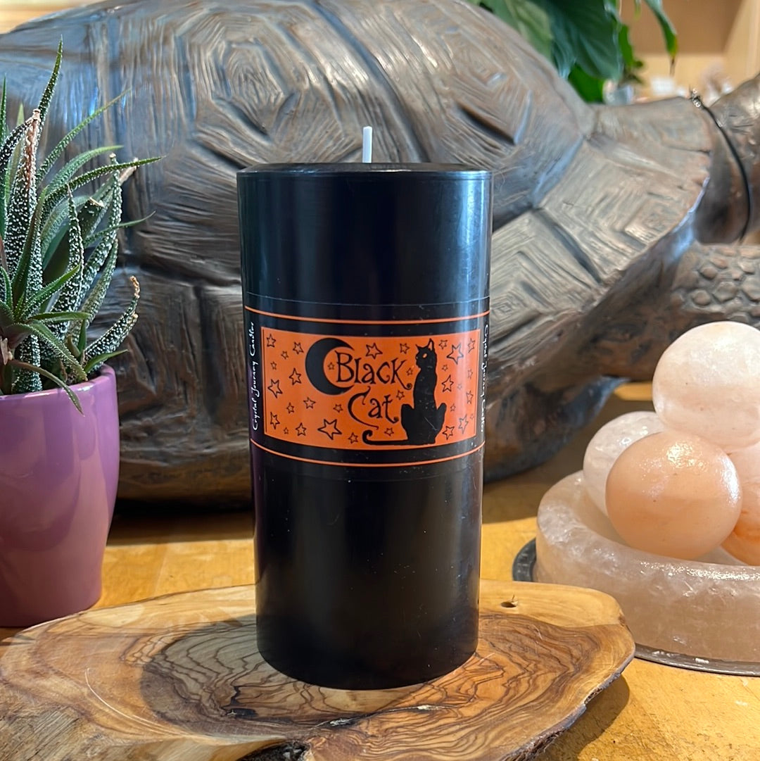 Black Cat - Crystal Journey Pillar Candle