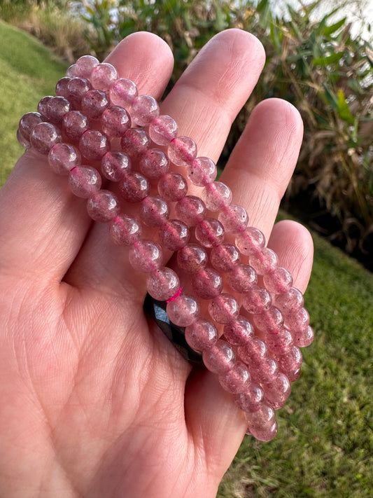 Strawberry Quartz Bracelet 6mm