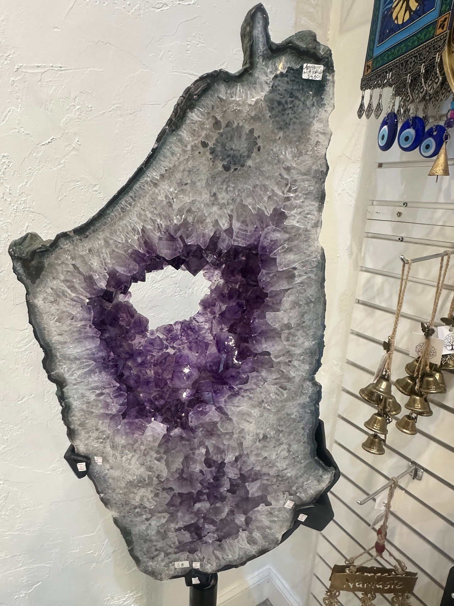 Natural Brazilian Amethyst With Spinning Custom Stand