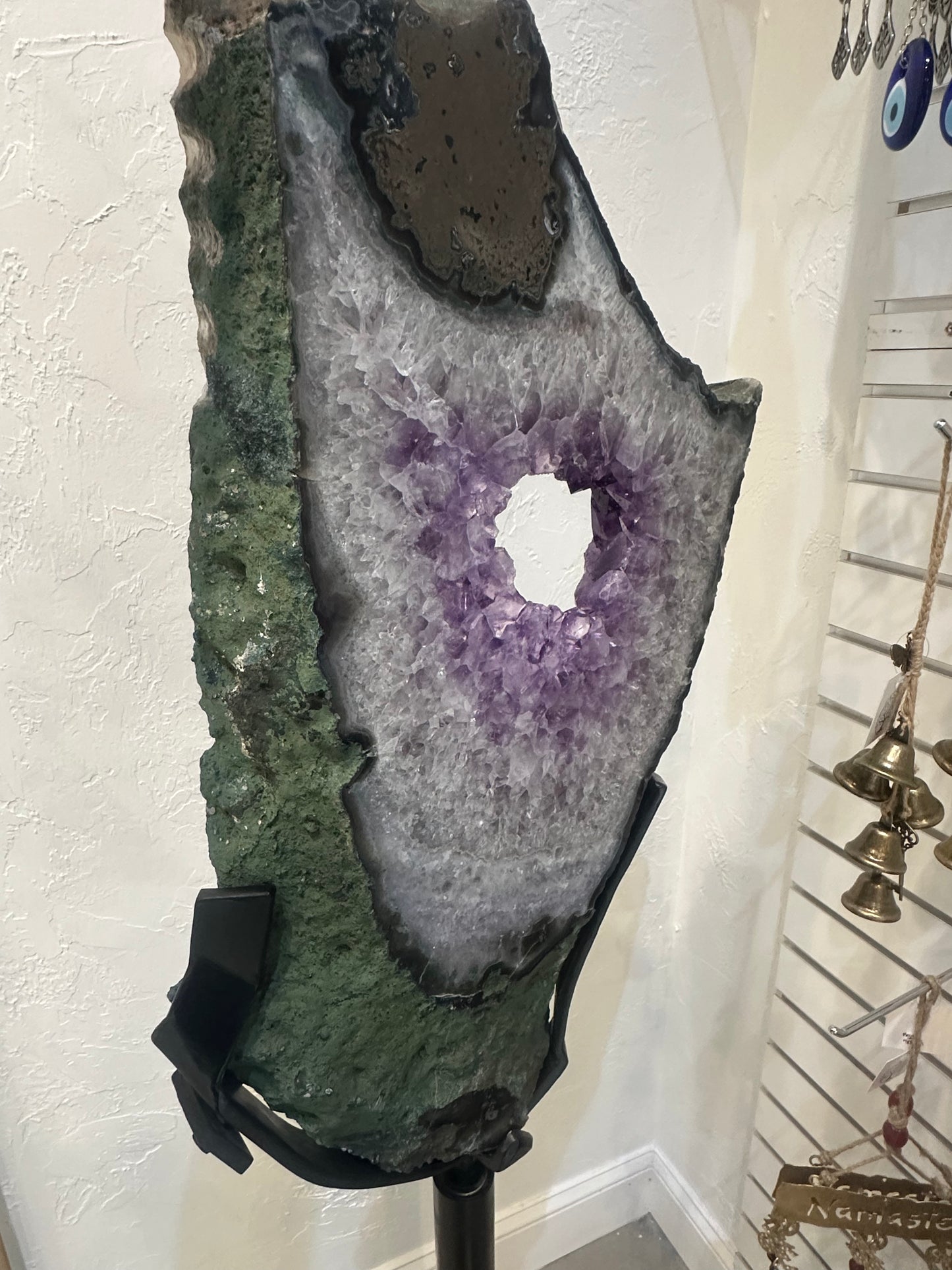 Natural Brazilian Amethyst With Spinning Custom Stand