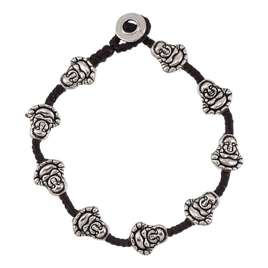 Happy Buddha Bracelet With Button Closure