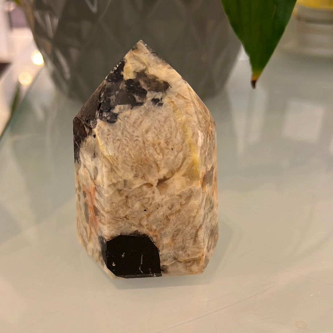 Black Tourmaline With Albite Tower