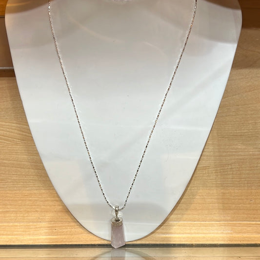 Kunzite Pendant On Sterling Silver Chain